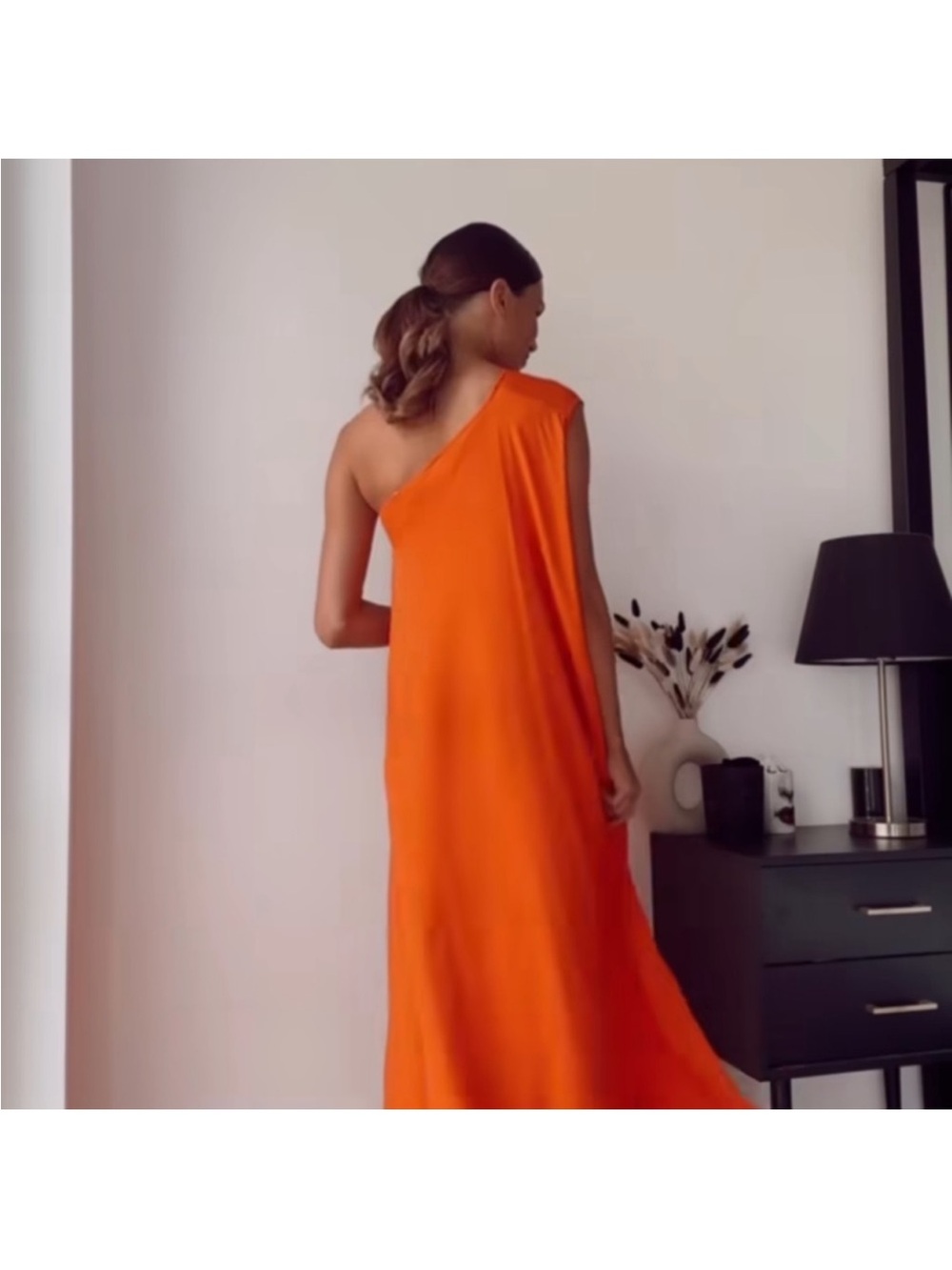 ZARA One Shoulder Cape Maxi Dress - Picture 13 of 16